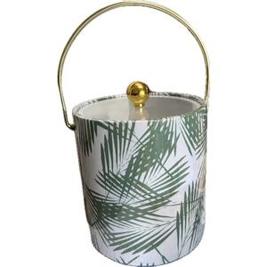 Ice Bucket CLAIREBELLA Double Wall Insulated USA Made Tropical Palms